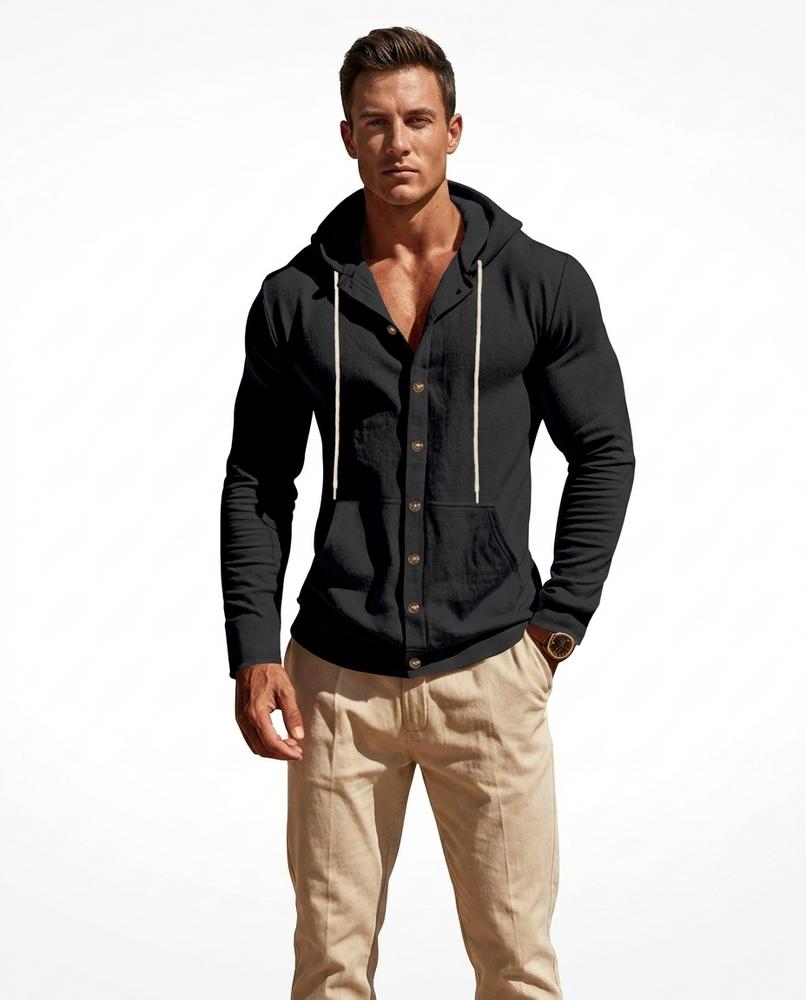 Nord Wear - Yinit | Button-Front Textured Hoodie Men