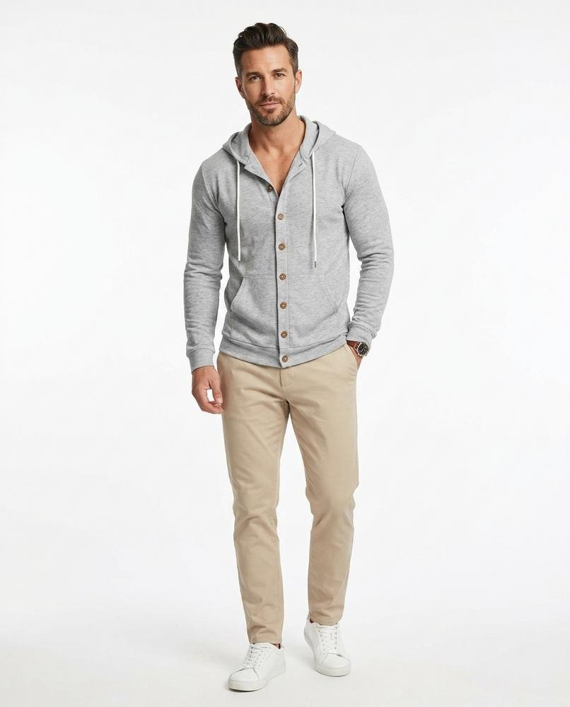 Nord Wear - Yinit | Button-Front Textured Hoodie Men