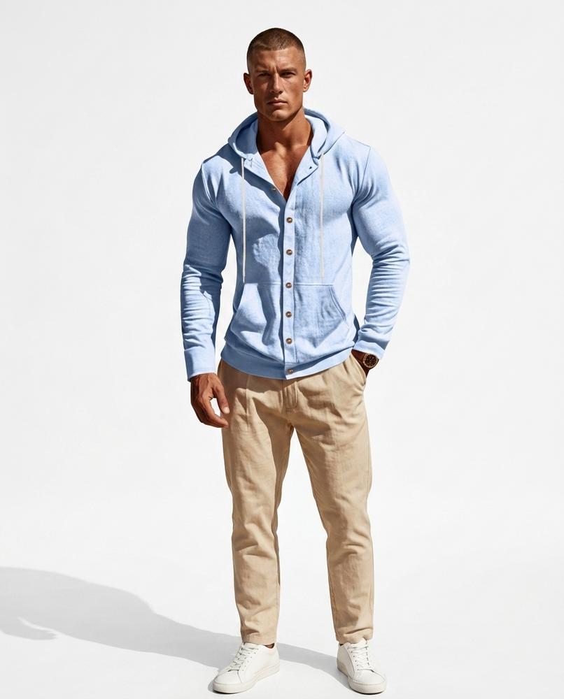 Nord Wear - Yinit | Button-Front Textured Hoodie Men