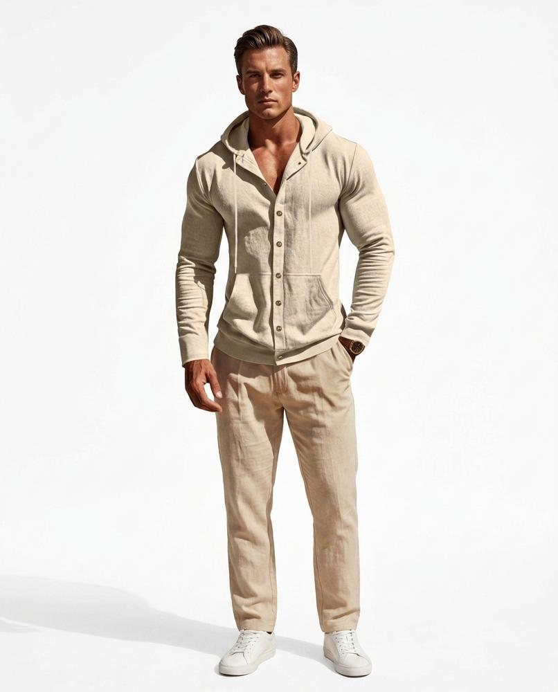Nord Wear - Yinit | Button-Front Textured Hoodie Men