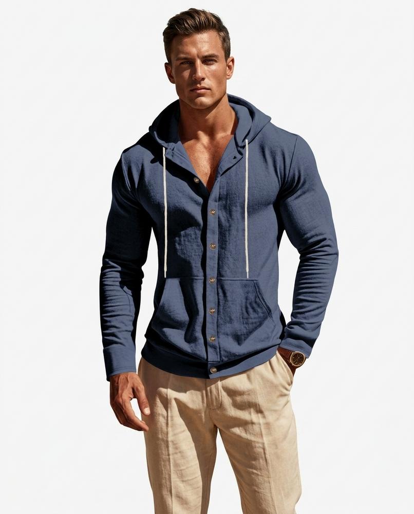 Nord Wear - Yinit | Button-Front Textured Hoodie Men