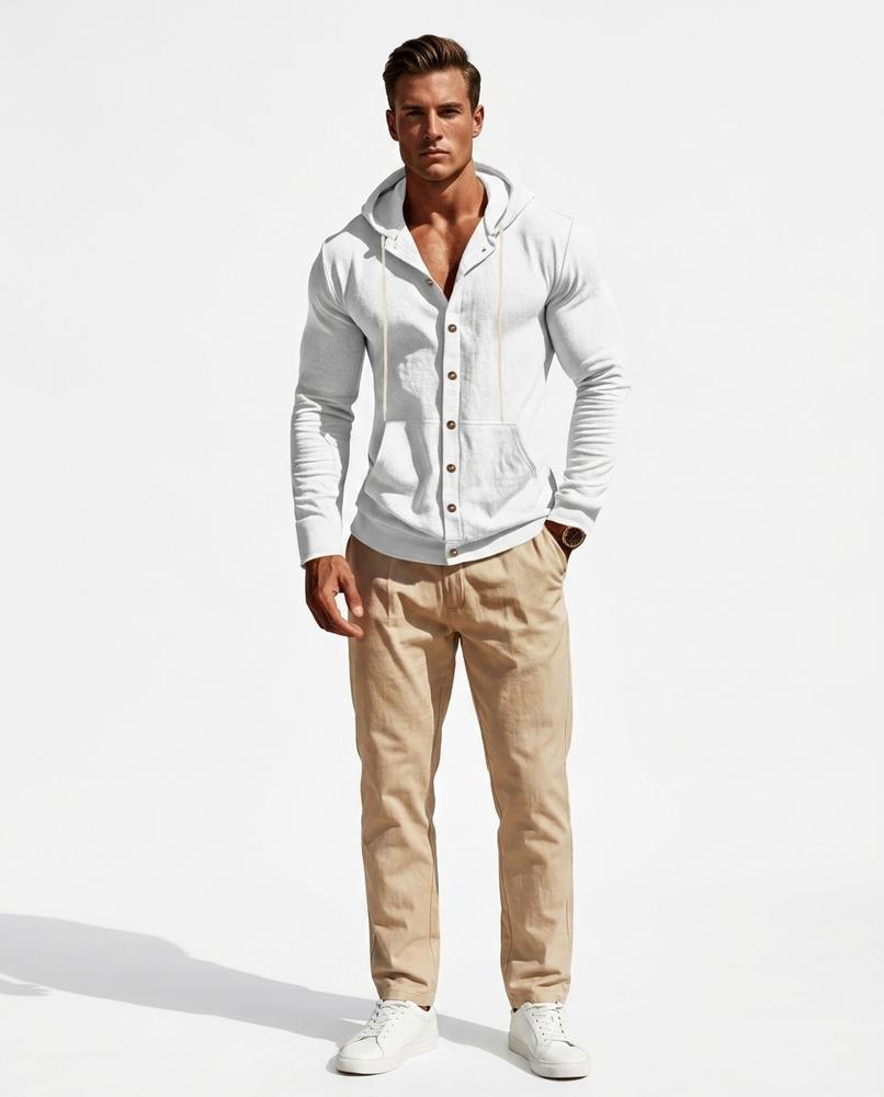 Nord Wear - Yinit | Button-Front Textured Hoodie Men