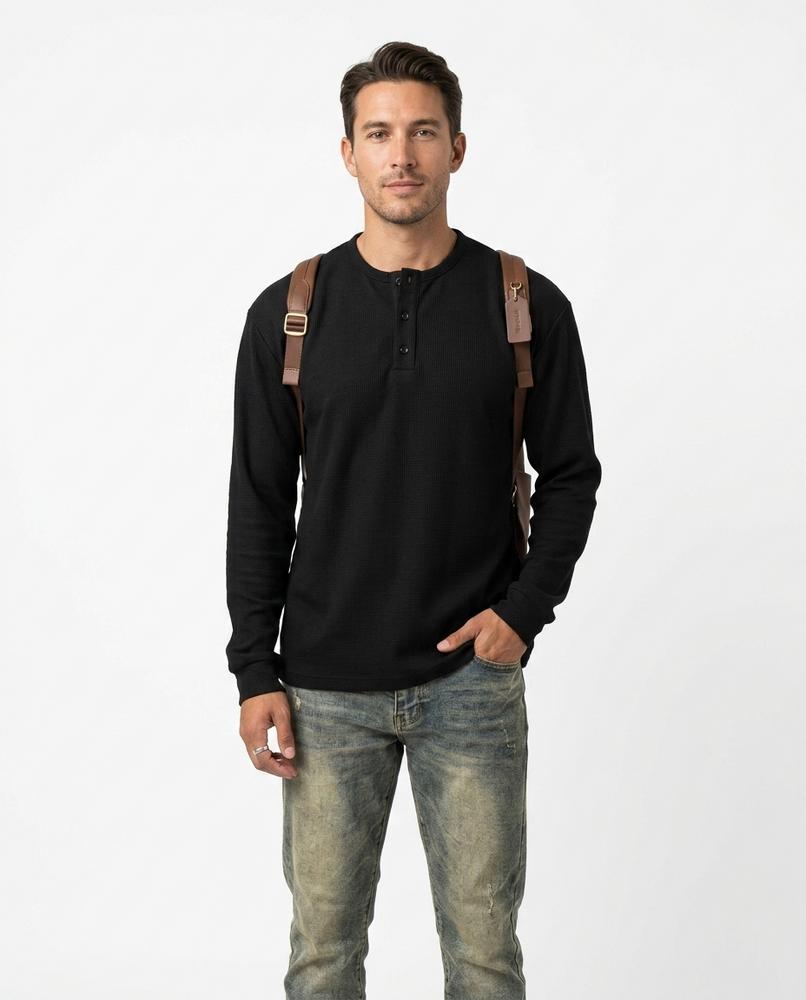 Nord Wear - Raret | Waffle-Knit Henley Shirt Men