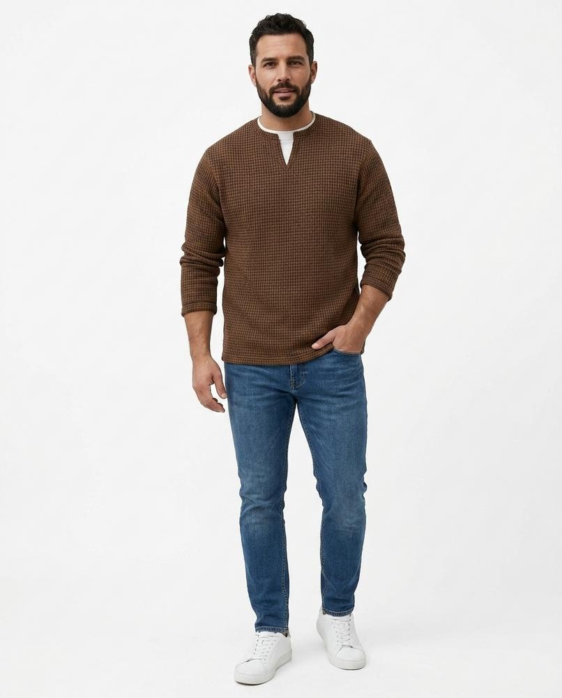 Nord Wear - Tovar | Textured Split-Neck Sweater Men