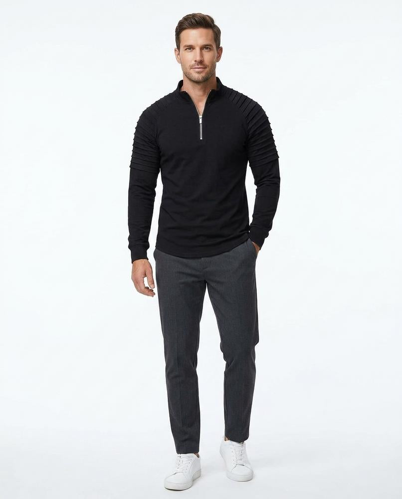 Nord Wear - Kidan | Quarter-Zip Ribbed-Shoulder Sweater Men