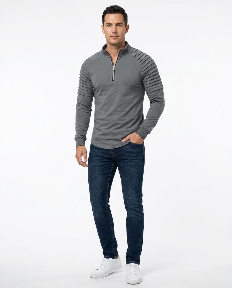 Nord Wear - Kidan | Quarter-Zip Ribbed-Shoulder Sweater Men