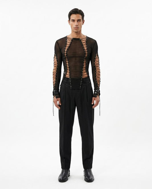 Nord Wear - Menid | Sheer Lace-Up Top Men
