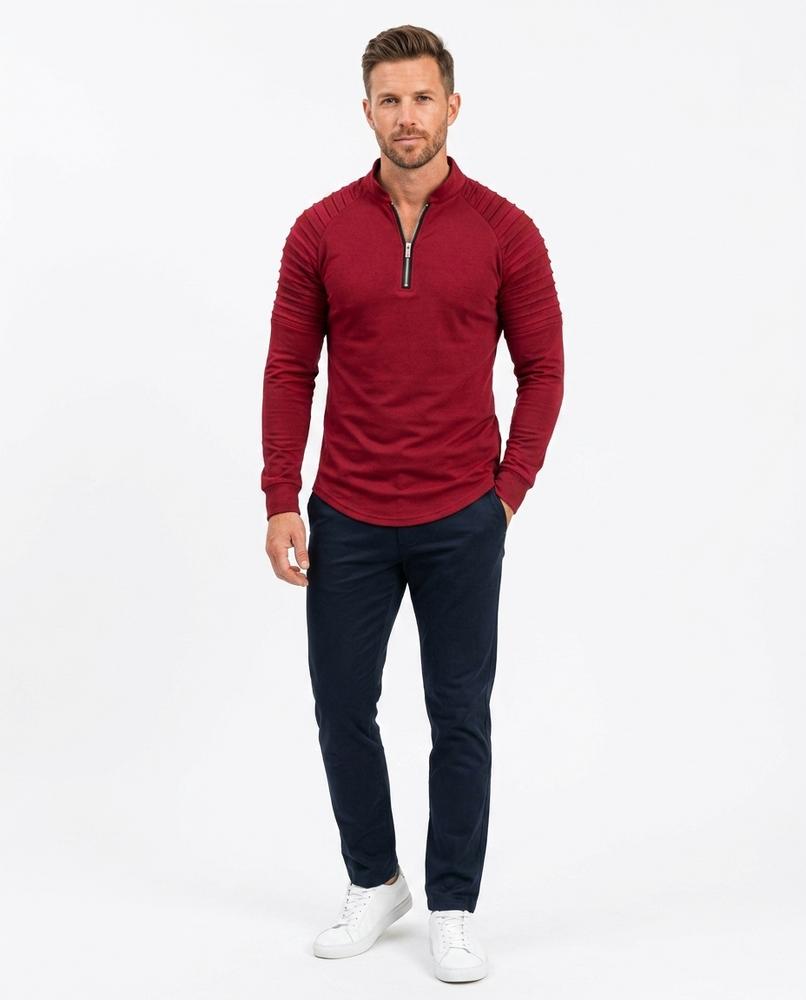 Nord Wear - Kidan | Quarter-Zip Ribbed-Shoulder Sweater Men