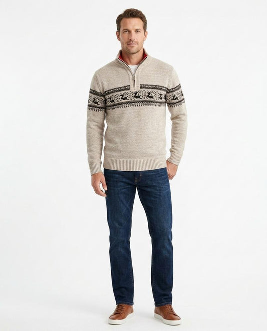 Nord Wear - Zosul | Quarter-Zip Patterned Sweater Men