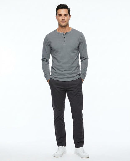 Nord Wear - Dupok | Long-Sleeved Buttoned Placket T-Shirt Men