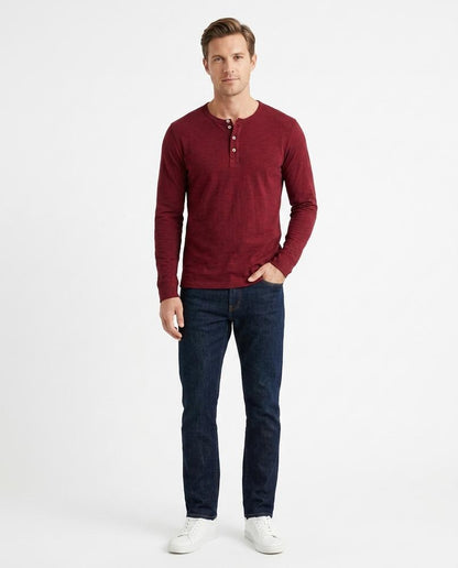 Nord Wear - Dupok | Long-Sleeved Buttoned Placket T-Shirt Men