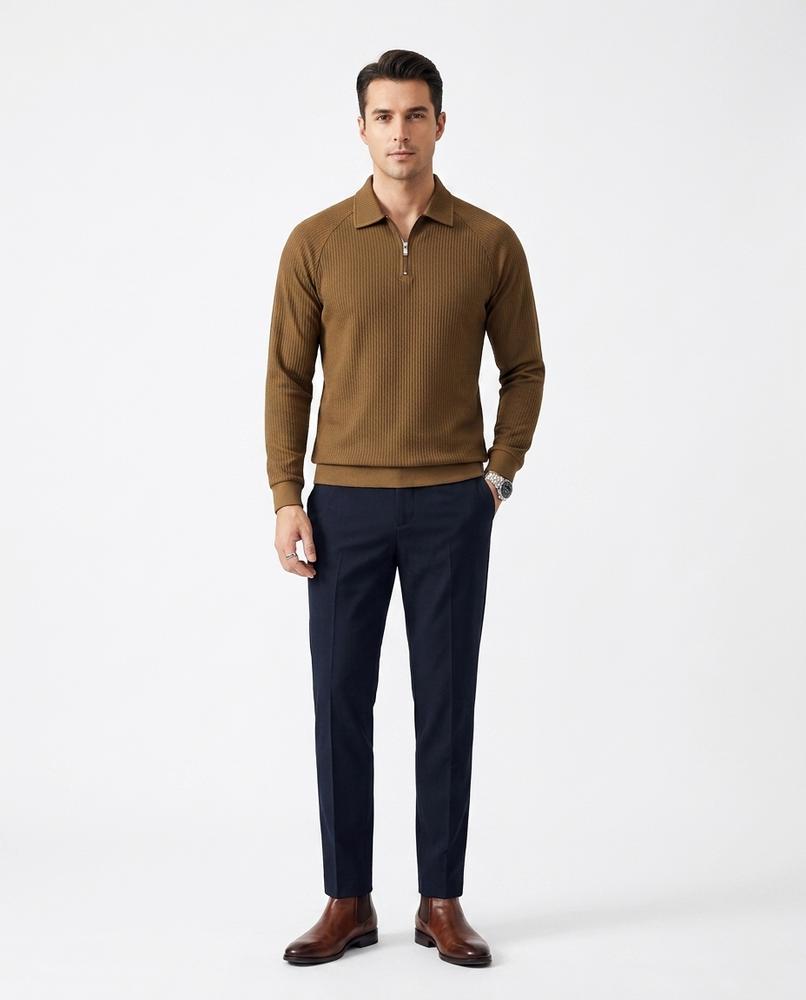 Nord Wear - Cobid | Rib-Knit Zip-Neck Sweater Men