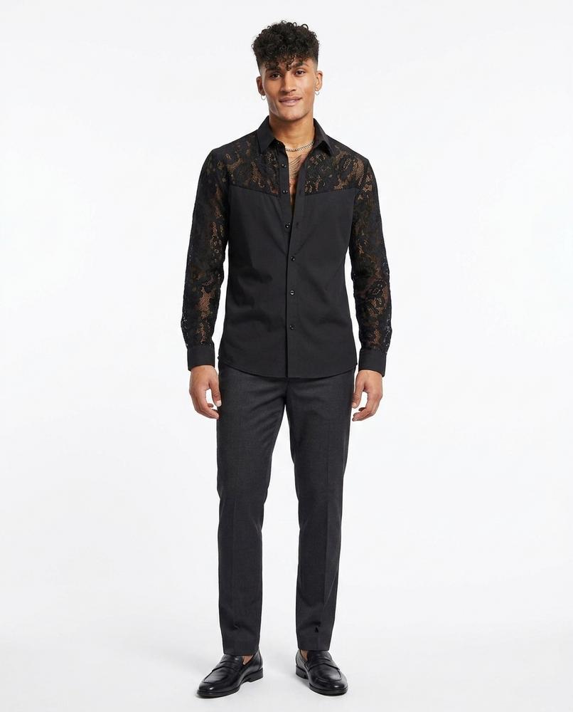 Nord Wear - Nufel | Lace-Panel Slim-Fit Shirt Men