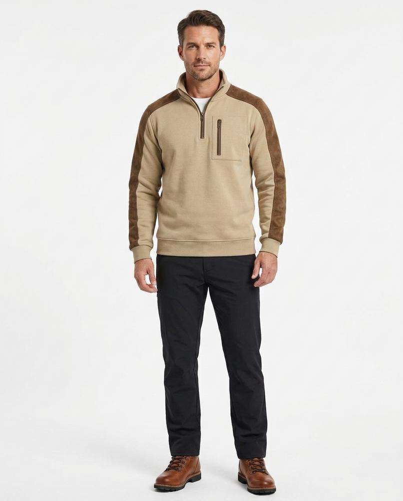 Nord Wear - Vutit | Suede-Paneled Quarter-Zip Sweatshirt Men