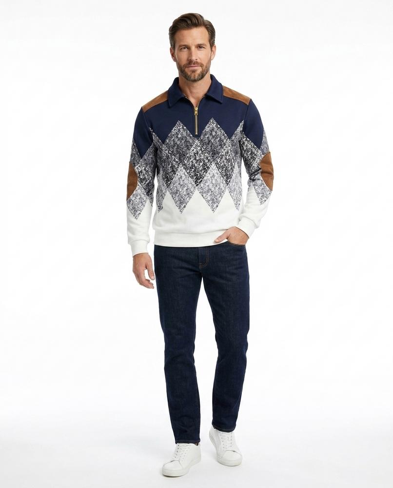Nord Wear - Milet | Quarter-Zip Patterned Sweatshirt Men