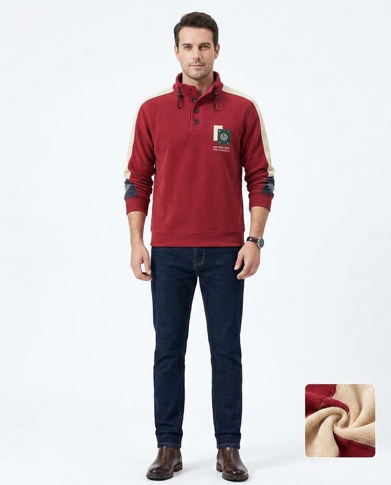 Nord Wear - Laved | Buttoned-Placket Fleece-Lined Sweater Men