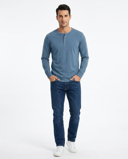 Nord Wear - Rizul | Long-Sleeved Henley Neck T-Shirt Men