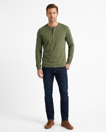 Nord Wear - Rizul | Long-Sleeved Henley Neck T-Shirt Men