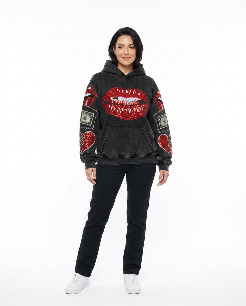 Nord Wear - Vipan | Washed Sequined Hoodie Women