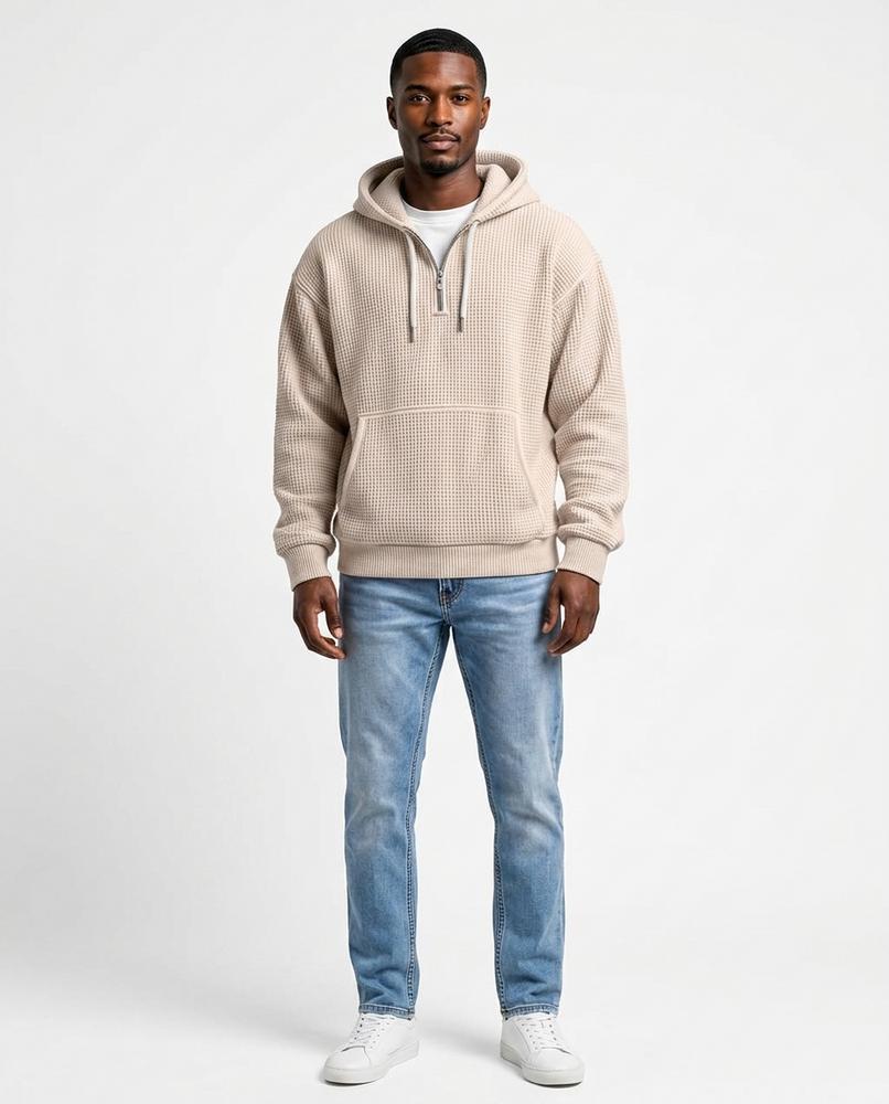 Nord Wear - Nuhas | Waffle-Knit Quarter-Zip Hoodie Men