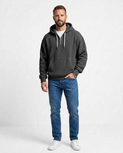 Nord Wear - Nuhas | Waffle-Knit Quarter-Zip Hoodie Men