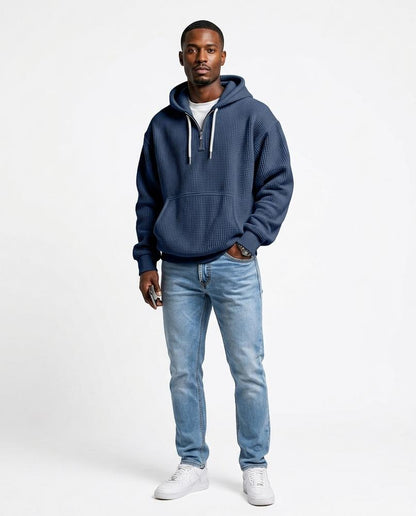 Nord Wear - Nuhas | Waffle-Knit Quarter-Zip Hoodie Men