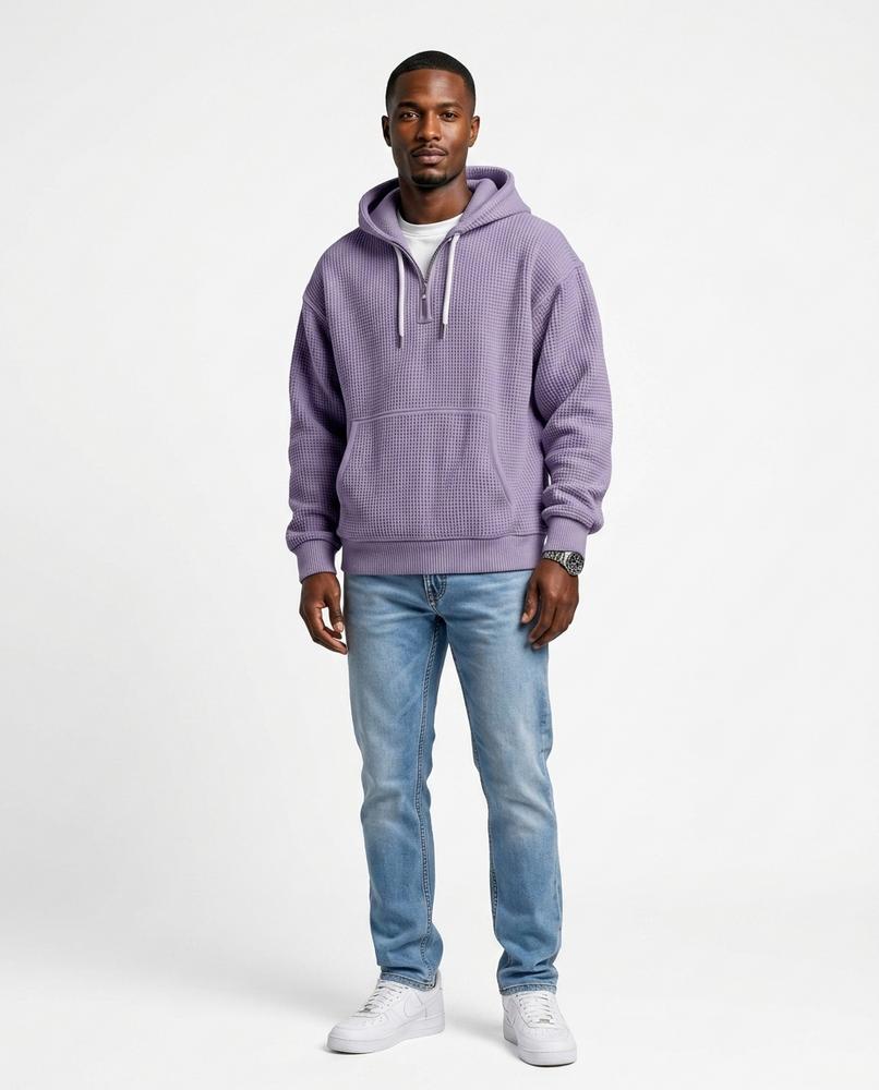 Nord Wear - Nuhas | Waffle-Knit Quarter-Zip Hoodie Men