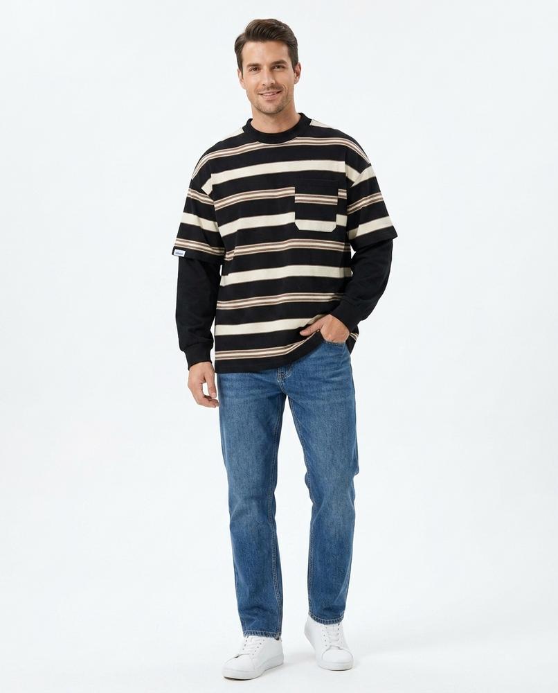 Nord Wear - Aowen | Striped Layered Look T-Shirt Men