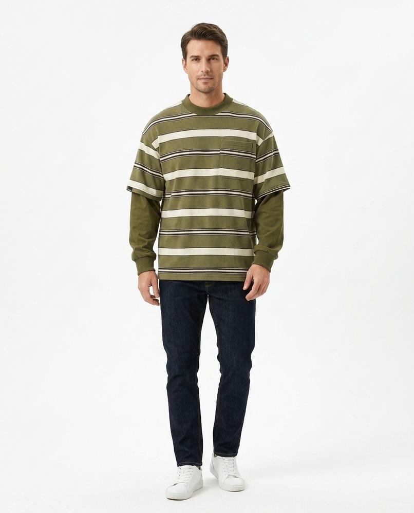 Nord Wear - Aowen | Striped Layered Look T-Shirt Men