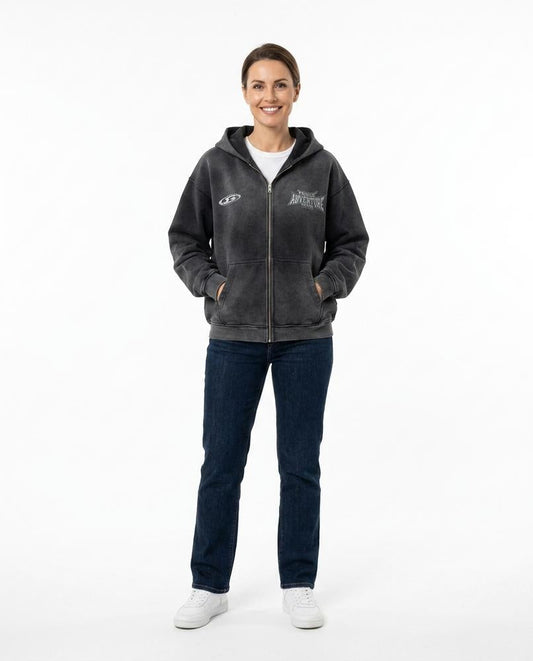 Nord Wear - Mimal | Zip-Up Washed Hoodie Unisex