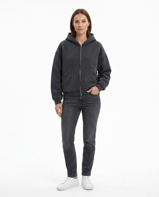 Nord Wear - Auked | Zipped Washed Hoodie Women