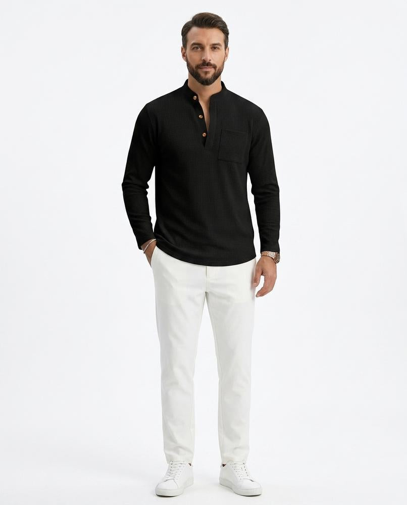 Nord Wear - Aoben | Waffle-Knit Stand-Collar Shirt Men