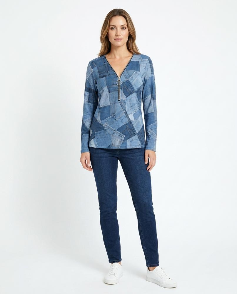 Nord Wear - Nasin | Patchwork-Print Half-Zip Top Women