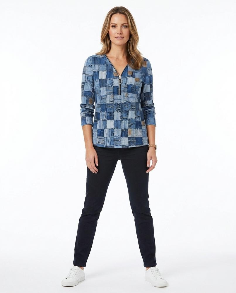 Nord Wear - Nasin | Patchwork-Print Half-Zip Top Women