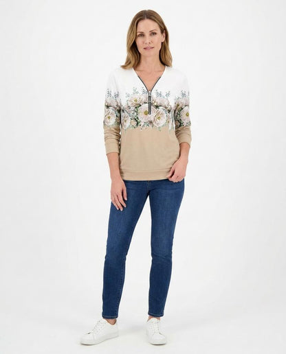 Nord Wear - Nasin | Patchwork-Print Half-Zip Top Women