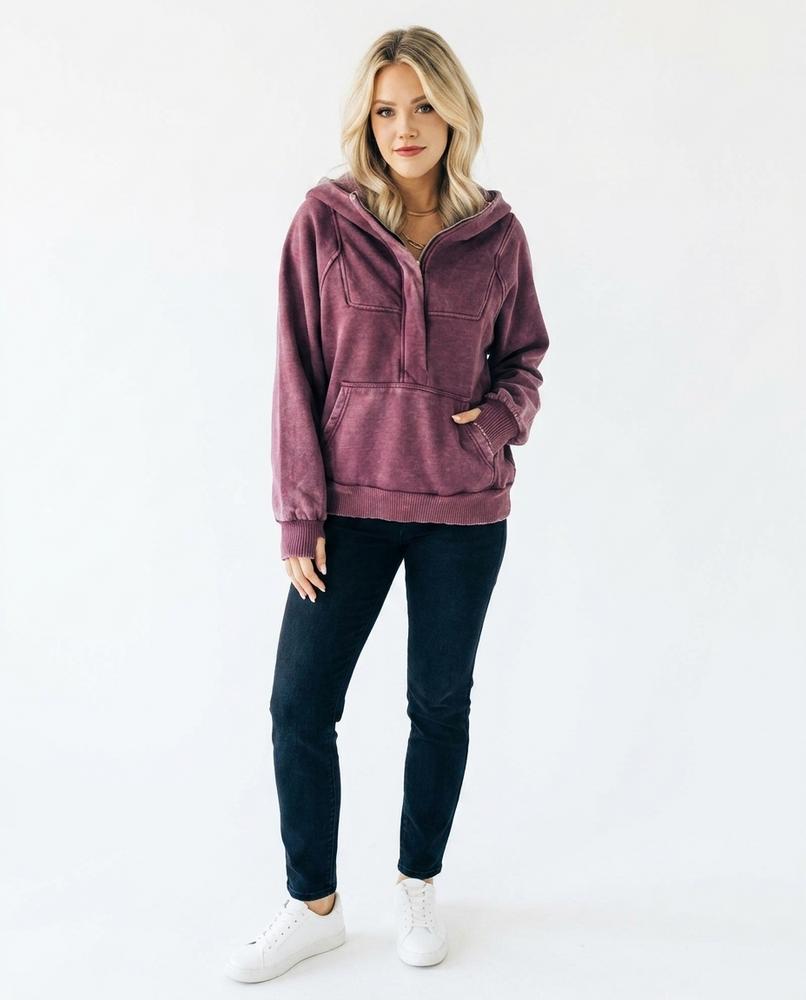 Nord Wear - Depur | Washed Half-Zip Hoodie Women