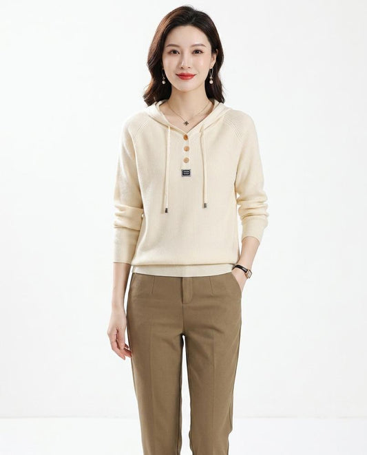 Nord Wear - Rebak | Fine-Knit Button-Placket Hoodie Women