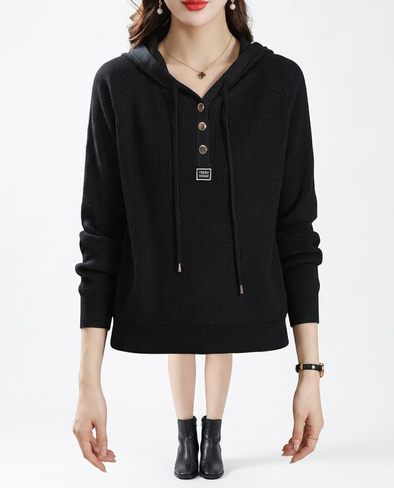 Nord Wear - Rebak | Fine-Knit Button-Placket Hoodie Women