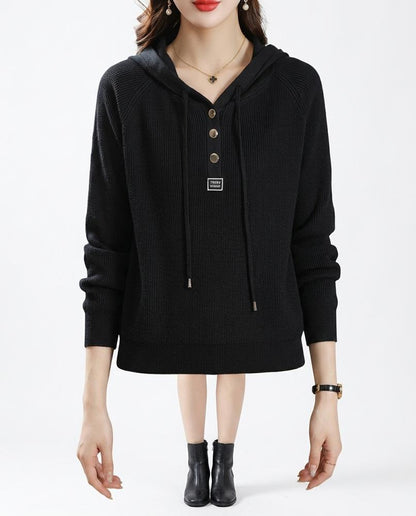 Nord Wear - Rebak | Fine-Knit Button-Placket Hoodie Women