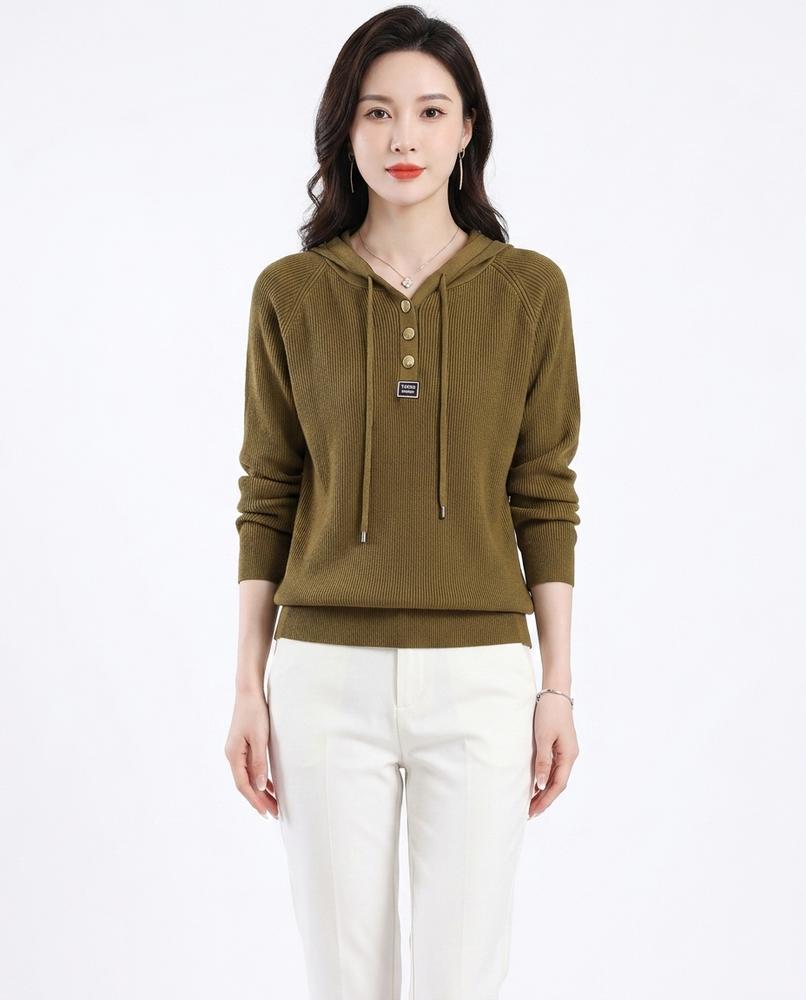 Nord Wear - Rebak | Fine-Knit Button-Placket Hoodie Women