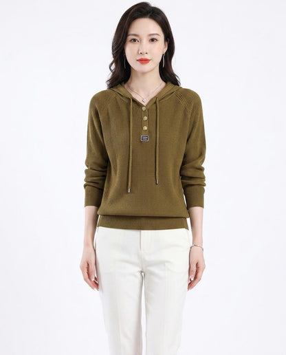 Nord Wear - Rebak | Fine-Knit Button-Placket Hoodie Women