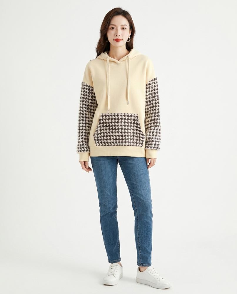 Nord Wear - Zokok | Patterned Contrast-Sleeve Hoodie Women