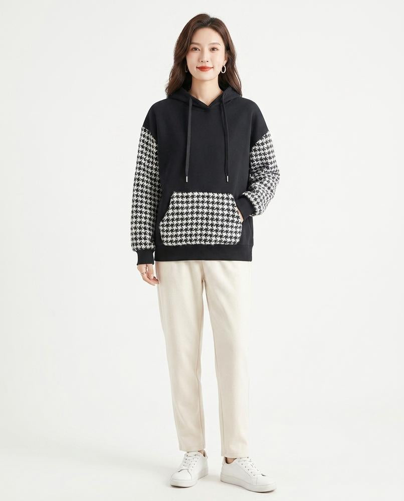 Nord Wear - Zokok | Patterned Contrast-Sleeve Hoodie Women
