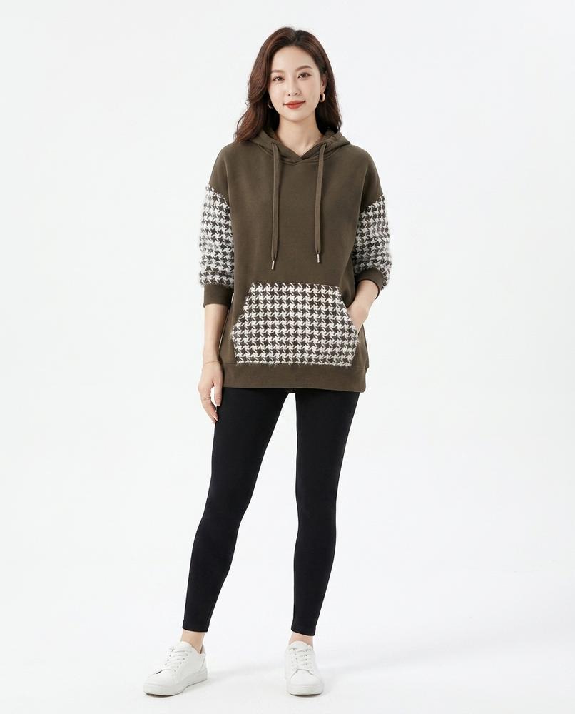 Nord Wear - Zokok | Patterned Contrast-Sleeve Hoodie Women