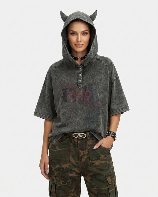 Nord Wear - Aevos | Horned Washed Hoodie Unisex