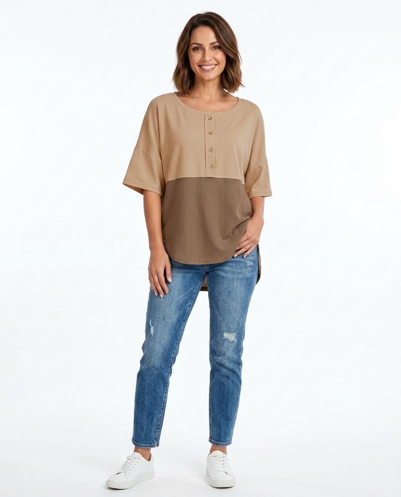 Nord Wear - Deril | Color-Block Waffle-Knit Top Women