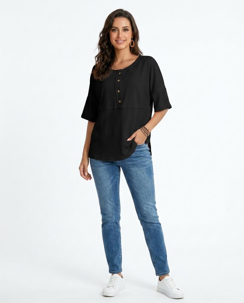 Nord Wear - Deril | Color-Block Waffle-Knit Top Women