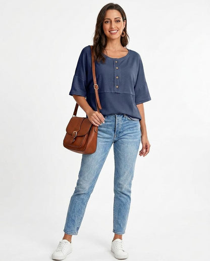 Nord Wear - Deril | Color-Block Waffle-Knit Top Women