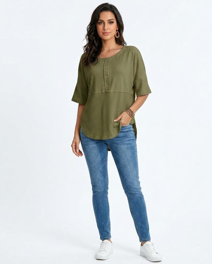 Nord Wear - Deril | Color-Block Waffle-Knit Top Women