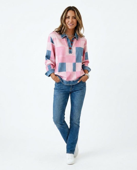 Nord Wear - Cozor | Color-Block Denim-Trimmed Shirt Women